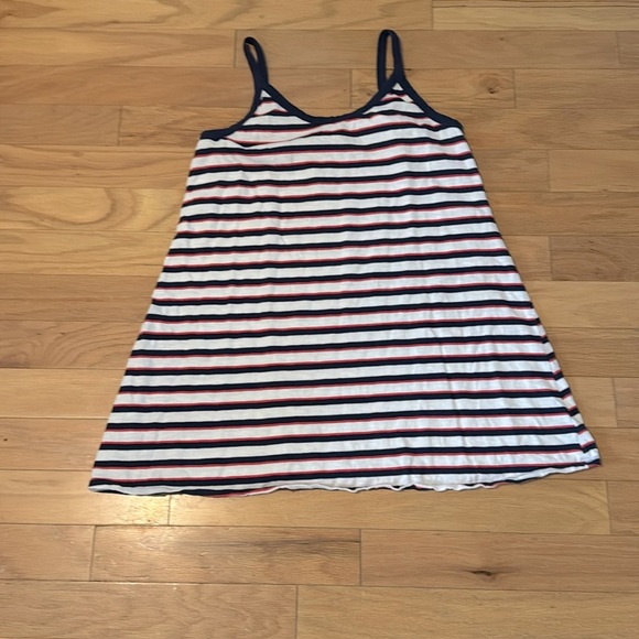 A NEW DAY | STRIPED DRESS | 100% COTTON | SCOOP NECK | RED WHITE & BLUE | size L - Picture 1 of 4
